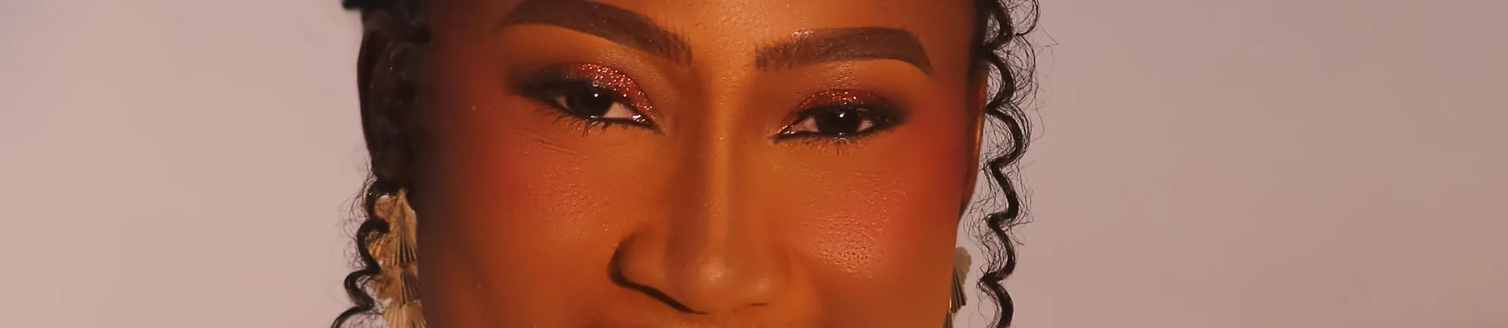 Bride with glittering eye makeup