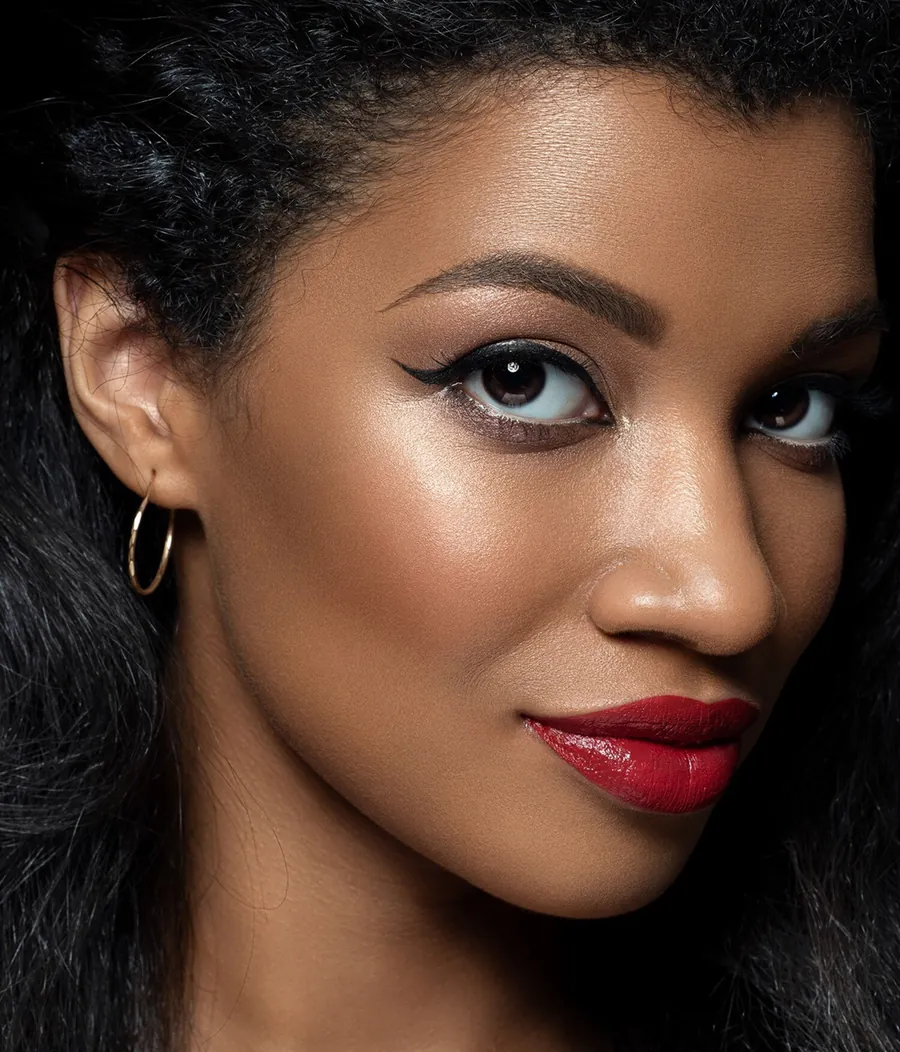 Portrait with bold red lip